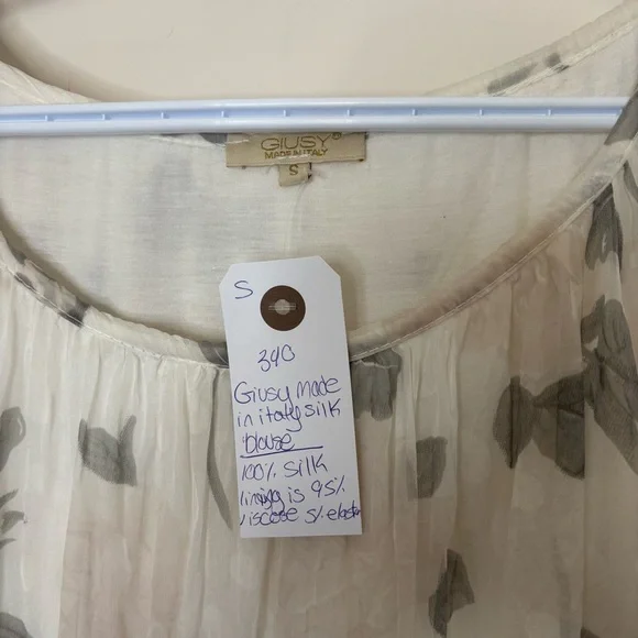💛#340 Silk Giusy Made In Italy Blouse - Picture 5 of 8